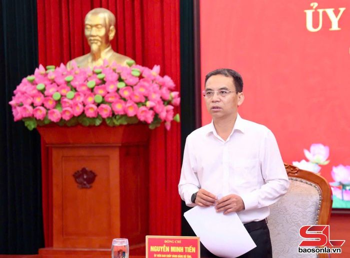 Đồng chí Phó Chủ tịch UBND tỉnh phát biểu tại cuộc họp.