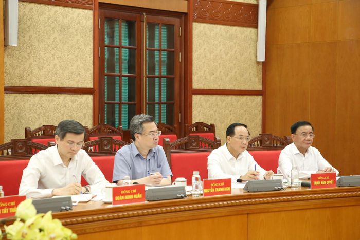  Các đại biểu tham dự cuộc làm việc. (Ảnh: Cổng TTĐT Đảng Cộng sản Việt Nam) 