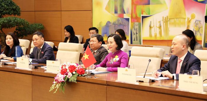 Phó Chủ tịch Quốc hội Nguyễn Thị Thanh phát biểu tại cuộc hội đàm