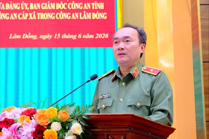 Giám đốc Công an tỉnh Lâm Đồng, Thiếu tướng Trương Minh Đương phát biểu