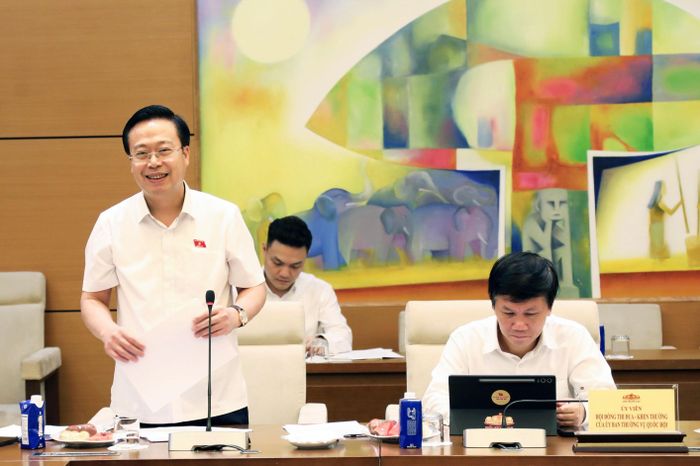 Phó Chủ nhiệm Ủy ban Công tác đại biểu Nguyễn Đại Thắng trình bày báo cáo tại Phiên họp