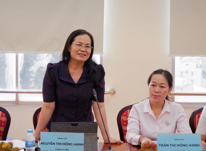 Giám đốc Sở Tư pháp TP. Hồ Chí Minh Nguyễn Thị Hồng Hạnh phát biểu