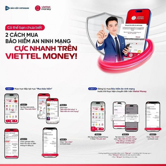 Hướng dẫn đăng ký bảo hiểm an ninh mạng trên ứng dụng Viettel Money