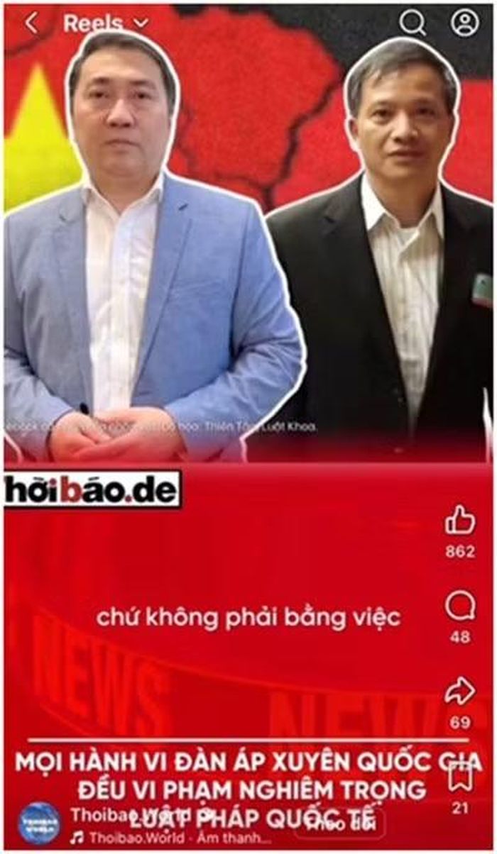 Ảnh Nguyễn Văn Đài và Lê Trung Khoa trên trang Thoibao.de.