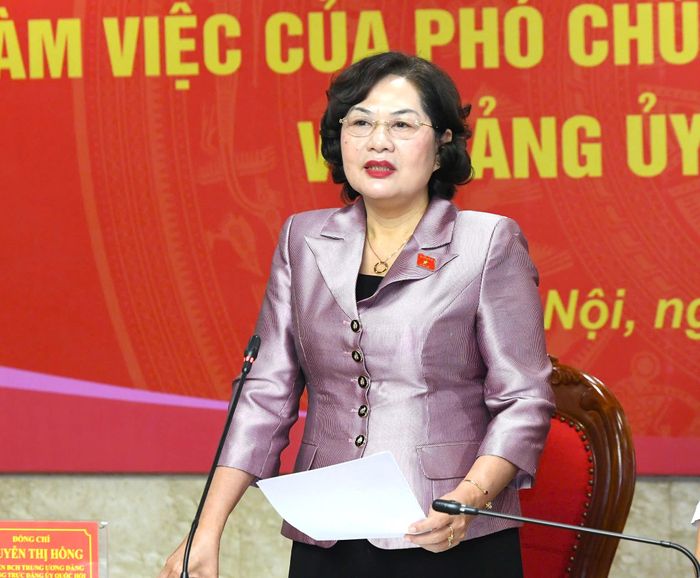 Phó Chủ tịch Quốc hội Nguyễn Thị Hồng phát biểu chỉ đạo tại Hội nghị. Ảnh: HẢI LY