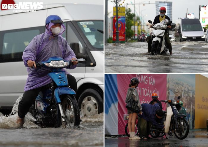 Loạt xe chết máy giữa đường. 