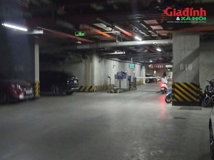 Khu vực xảy ra vụ hành hung tại tầng hầm chung cư New Horizon.