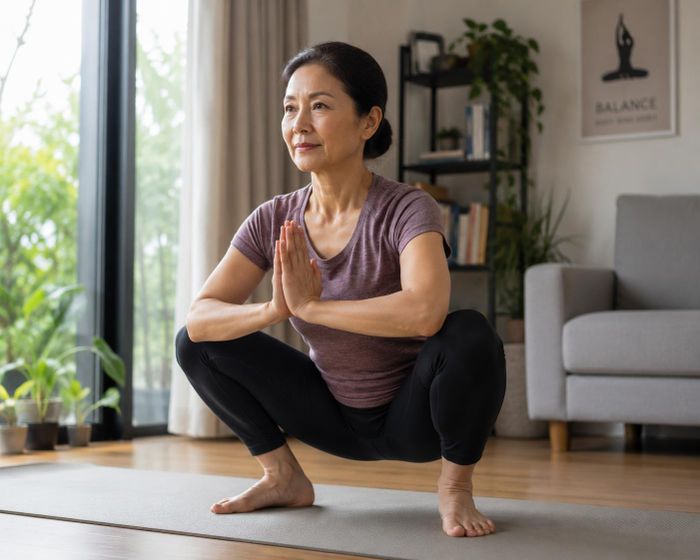 Squat sâu giúp cải thiện khả năng vận động của hông, gối và mắt cá chân.