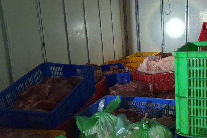  250kg thịt heo không đảm bảo vệ sinh thú y bị phát hiện. Ảnh: Chi cục Chăn nuôi và Thú y TP.HCM.