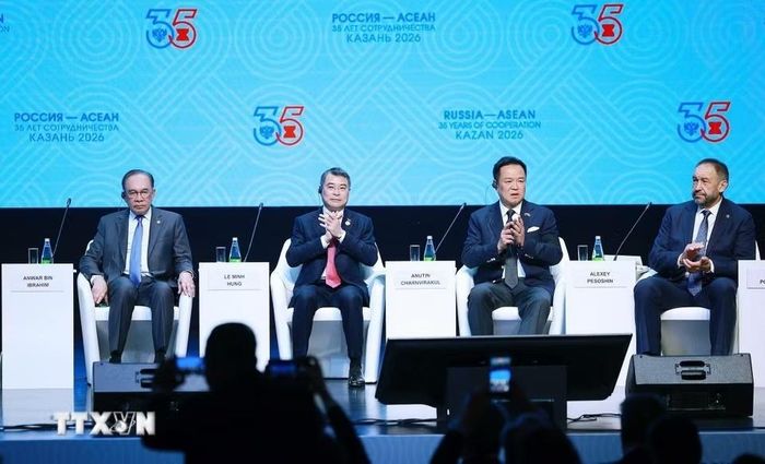 Thủ tướng Lê Minh Hưng tham dự Phiên khai mạc Diễn đàn Doanh nghiệp Nga - ASEAN. Ảnh: Dương Giang/ TTXVN.