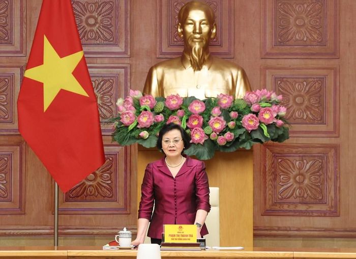 Bí thư Trung ương Đảng, Phó Thủ tướng Chính phủ Phạm Thị Thanh Trà phát biểu chỉ đạo Hội nghị. Ảnh: VGP