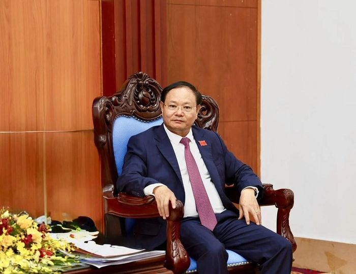 Bí thư Tỉnh ủy Lai Châu Lê Minh Ngân chia sẻ những chiến lược phát triển nông nghiệp của tỉnh Lai Châu với lãnh đạo Tập đoàn Mavin. Ảnh: Đinh Lan