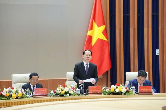Bộ trưởng Bộ Tư pháp Hoàng Thanh Tùng phát biểu khai mạc Hội nghị - Ảnh: baophapluat.vn