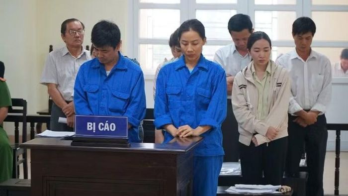 Các bị cáo tại phiên tòa.