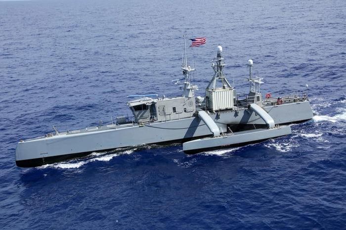 Sea Hunter, tàu mặt nước không người lái của Hải quân Mỹ, có khả năng hoạt động tự động trong thời gian dài để thực hiện nhiệm vụ trinh sát và phát hiện tàu ngầm đối phương. Ảnh: WION