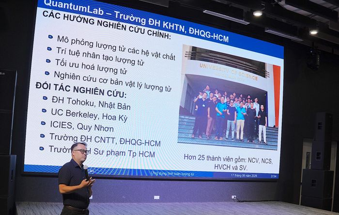  TS. Trần Nguyên Lân trình bày tham luận tại chương trình. Ảnh: QUANG HUY 
