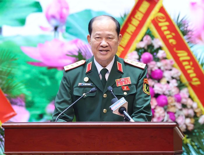 Thượng tướng Bế Xuân Trường phát biểu khai mạc đại hội. Ảnh: QUANG PHÚC
