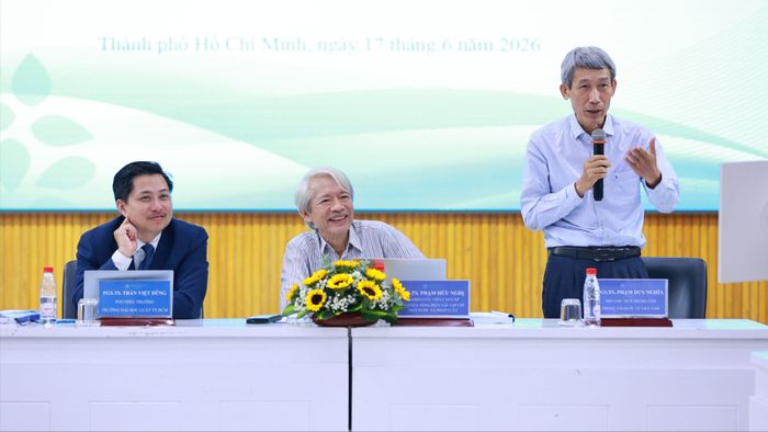 Lãnh đạo Trường Đại học Luật TPHCM cùng các chuyên gia chủ trì hội thảo