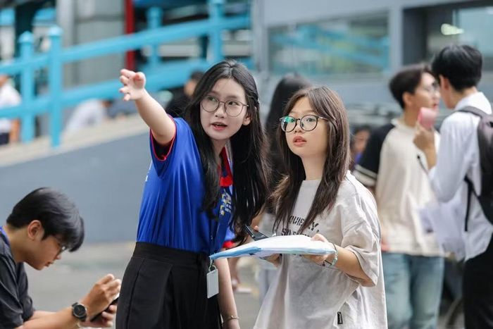  Thí sinh dự thi đánh giá năng lực do Đại học Quốc gia TPHCM tổ chức, tại Trường Đại học Công nghiệp TPHCM. Ảnh: IUH. 