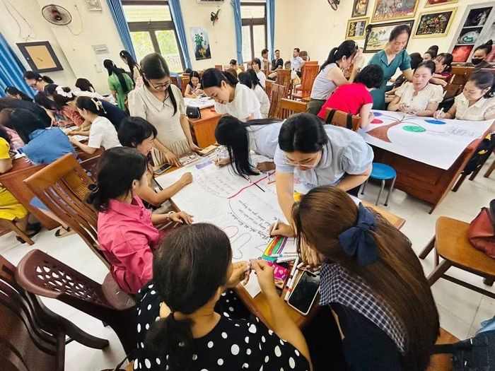 Hội đồng sư phạm Trường Tiểu học Tiểu La sinh hoạt chuyên môn.