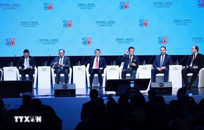  Thủ tướng Lê Minh Hưng dự Phiên khai mạc Diễn đàn Doanh nghiệp Nga - ASEAN. (Ảnh: Dương Giang/ TTXVN) 