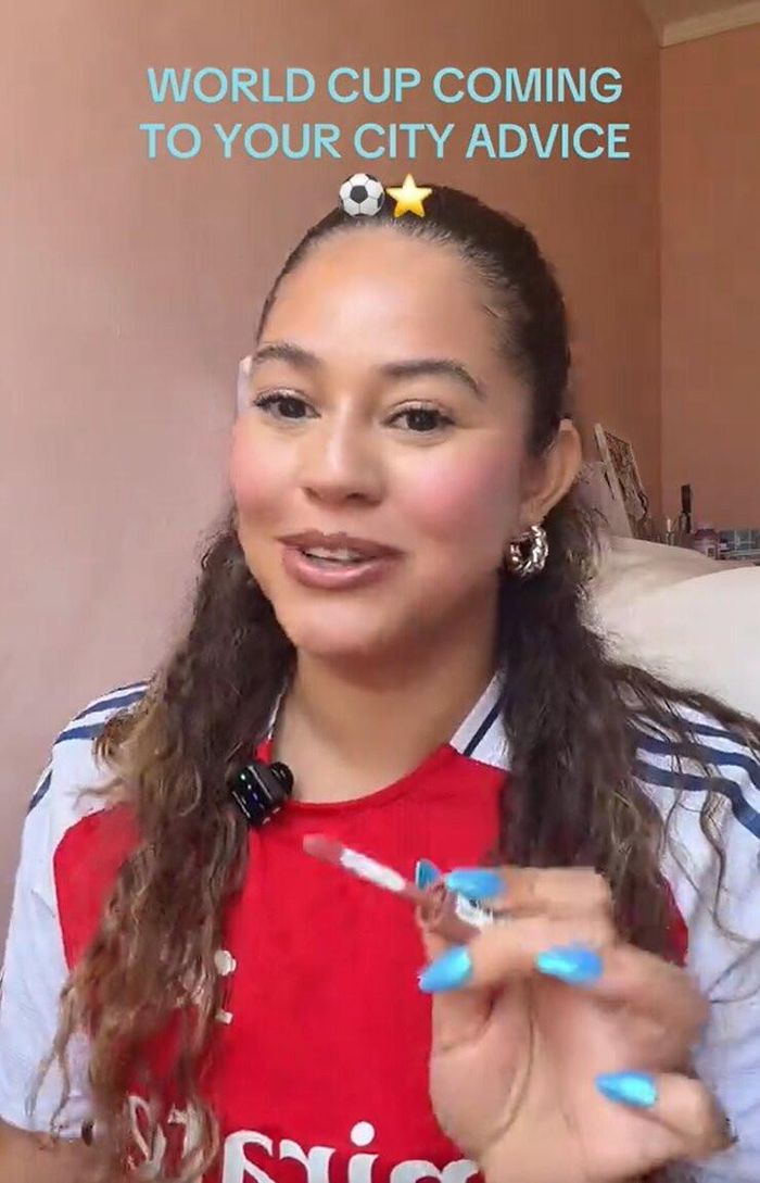Natalie lên kế hoạch từ rất sớm cho hành trình theo chân World Cup. Ảnh: Natalie Tiktok
