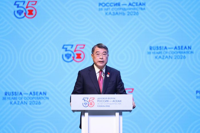 Thủ tướng Lê Minh Hưng bày tỏ vui mừng tham dự Diễn đàn kinh doanh ASEAN - Nga tại Kazan, điểm kết nối quan trọng giữa châu Âu và châu Á, giữa truyền thống và đổi mới sáng tạo. Ảnh: Nhật Bắc