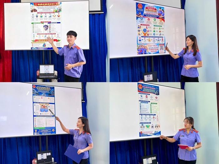 Các Kiểm sát viên, chuyên viên trình bày bài dự thi.