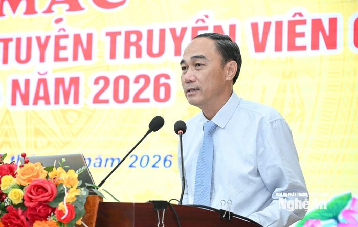 Đồng chí Trần Quốc Thành phát biểu, đánh giá hội thi. Ảnh: Thành Cường