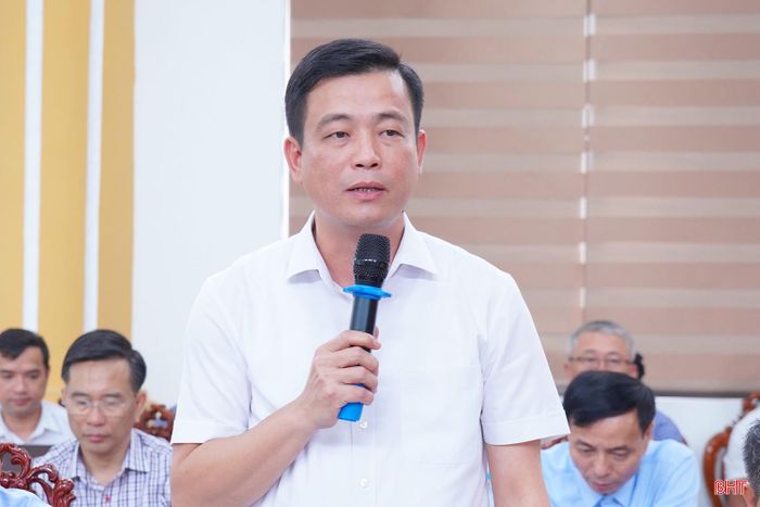 Đồng chí Nguyễn Thành Đồng - Chủ tịch Ủy ban MTTQ tỉnh phát biểu tại buổi làm việc.