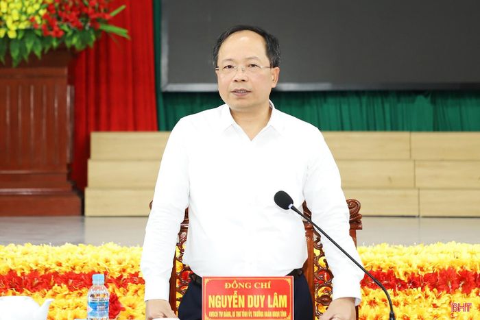 Đồng chí Nguyễn Duy Lâm kết luận buổi làm việc.