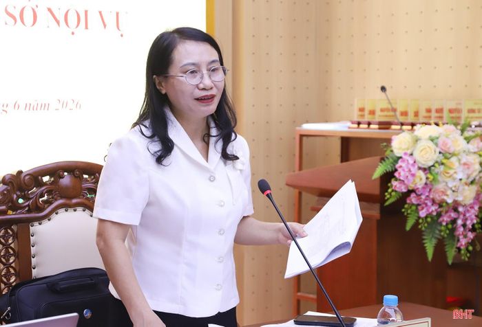 Trưởng ban Pháp chế, HĐND tỉnh Nguyễn Thị Nhuần kết luận buổi làm việc.