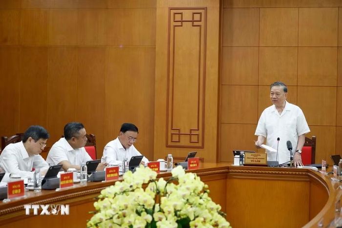 Tổng Bí thư, Chủ tịch nước Tô Lâm phát biểu. (Ảnh: Thống Nhất/TTXVN)