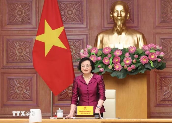Phó Thủ tướng Phạm Thị Thanh Trà, Trưởng Ban Chỉ đạo phát biểu chỉ đạo. (Ảnh: Lâm Khánh/TTXVN)