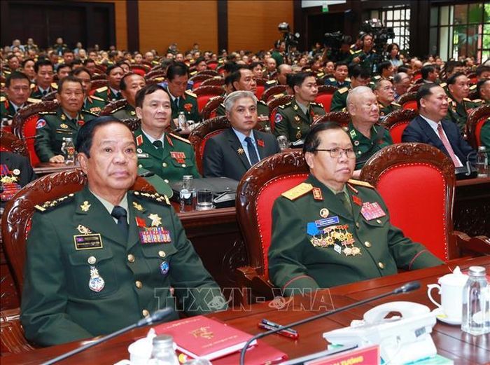 Các đại biểu cựu chiến binh Lào và Campuchia dự Đại hội. Ảnh: Trọng Đức/TTXVN.