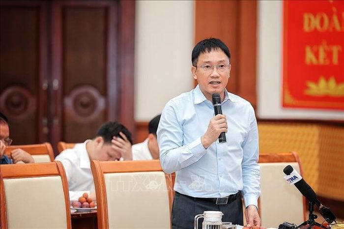 Ông Mai Sơn, Cục phó Cục thuế (Bộ Tài chính) trả lời câu hỏi của phóng viên. Ảnh: Phạm Tuấn Anh/TTXVN