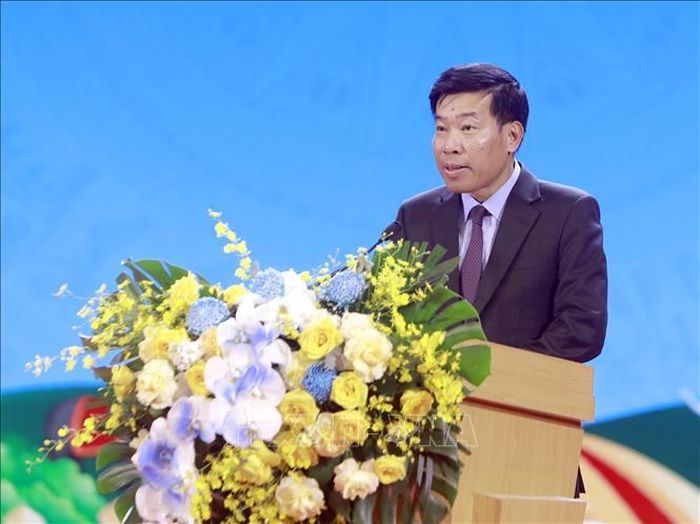Thứ trưởng Bộ Ngoại giao Nguyễn Mạnh Cường phát biểu “Kết nối Thái Lan tại tỉnh Phú Thọ 2026”. Ảnh: Hoàng Hùng/TTXVN