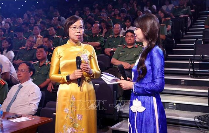 Đồng chí Vũ Việt Trang, Tổng Giám đốc Thông tấn xã Việt Nam, Phó Trưởng ban Tuyên giáo và Dân vận Trung ương tham gia giao lưu tại buổi lễ. Ảnh: Phạm Kiên/TTXVN