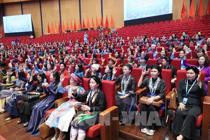 Các đại biểu tham dự Đại hội đại biểu Phụ nữ toàn quốc lần thứ XIV. Ảnh: An Đăng - TTXVN