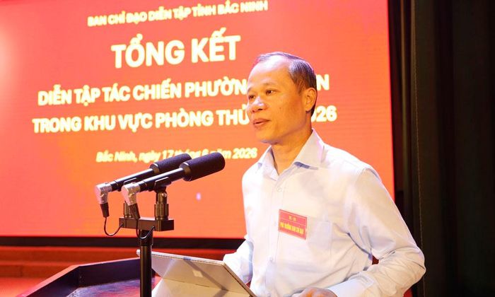 Đồng chí Mai Sơn phát biểu bế mạc diễn tập.