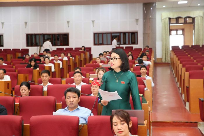 Đại biểu Chang Phương Thảo - Tổ đại biểu số 3 HĐND tỉnh đề nghị UBND tỉnh chỉ đạo đẩy nhanh tiến độ cứng hóa đường giao thông đến bản.