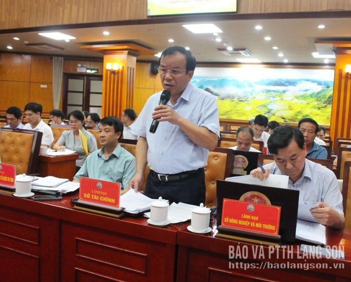 Lãnh đạo Sở Tài chính phát biểu giải trình làm rõ một số nội dung liên quan tại phiên họp