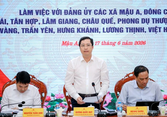 Bí thư Tỉnh ủy Dương Quốc Huy kết luận buổi làm việc.