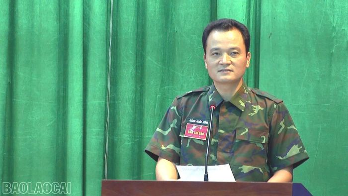 Đồng chí Giàng Quốc Hưng phát biểu bế mạc cuộc diễn tập.