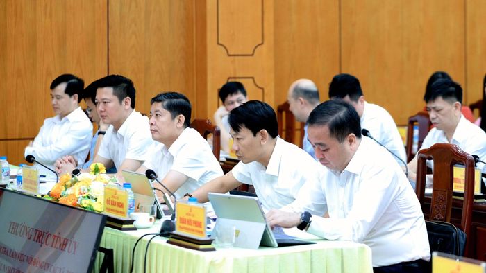 Các đại biểu dự buổi làm việc.
