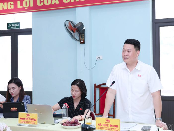 Đại biểu Quốc hội Hà Đức Minh - Ủy viên Ban Thường vụ Tỉnh ủy, Phó Chủ tịch Thường trực Ủy ban MTTQ Việt Nam tỉnh phát biểu tại buổi khảo sát.