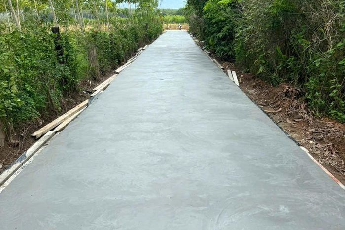 Thi công tuyến giao thông nội đồng Bàu Chim - Hòa Thuận