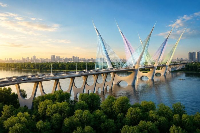 Phối cảnh cầu Thượng Cát sau khi hoàn thành. Ảnh minh họa