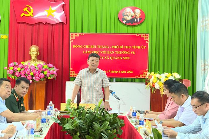 Phó Bí thư Tỉnh ủy Lâm Đồng Bùi Thắng kết luận buổi làm việc