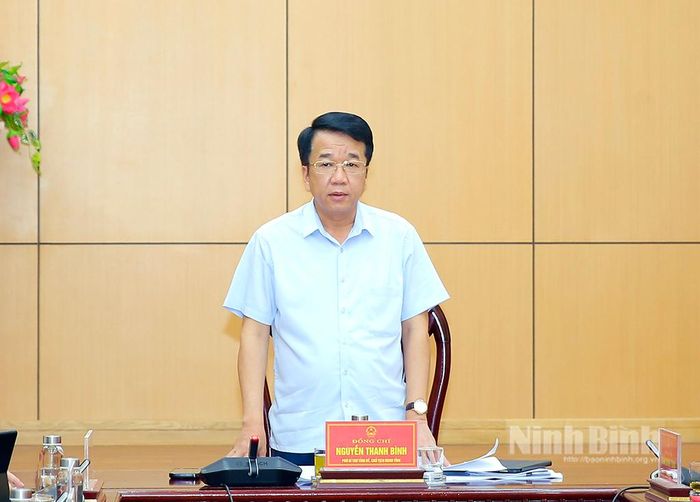 Đồng chí Nguyễn Thanh Bình, Phó Bí thư Tỉnh ủy, Chủ tịch UBND tỉnh phát biểu kết luận hội nghị.